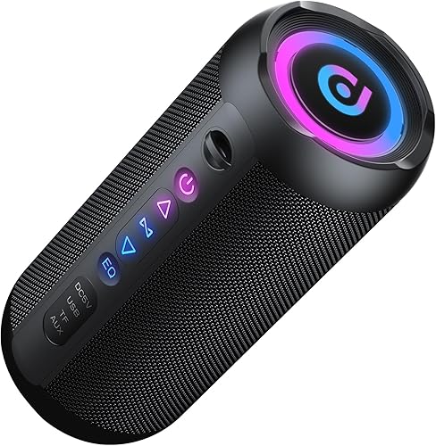 Cassa Bluetooth Portatile 30W, Potente Altoparlante Bluetooth, Doppio basso driver, 30 Ore di Autonomia, IP7 Impermeabile Speaker Bluetooth, RGB Luci, TWS Accoppiamento, AUX, TF Scheda, Nero - Fashionser