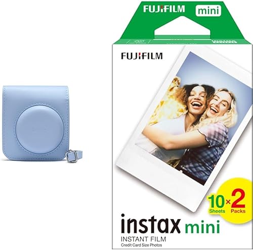 instax mini 12 custodia per fotocamera, Blu Pastello & 16386016 Instax Mini Film Pellicola Istantanea per Fotocamere Instax Mini, Formato 46x62 mm, Confezione da 20 Foto - Fashionser