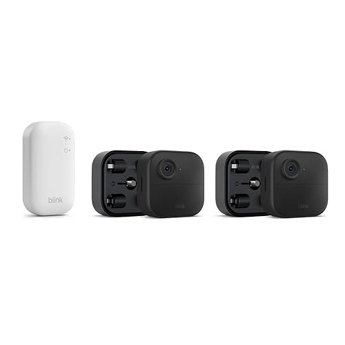 Nuova videocamera Blink (Outdoor 4) | Videocamera di sicurezza smart HD wireless, autonomia di due anni, compatibile con Alexa | Sistema a 1 telecamera con Sync Module Core incluso | IP65 - Fashionser
