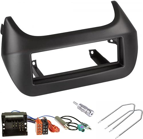 Sound-way Kit Montaggio Autoradio, Mascherina 1 DIN, Adattatore Connettore ISO, Chiavi di Smontaggio compatibile con Citroen Nemo, Fiat Qubo, Fiorino Peugeot Bipper - Fashionser