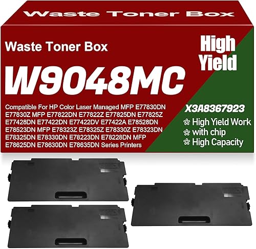 SXLXYOF Contenitore Toner di scarto W9048MC Compatibile per HP E77830DN E77830Z MFP E77822DN E77822Z E77825DN E77825Z E77428DN E77422DN E77422DV E77422A E78528DN E78523DN Stampanti,W9048MC-1PC - Fashionser