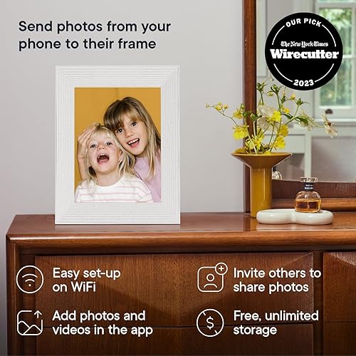 Aura Mason HD - Cornice per foto digitale intelligente da 9 pollici WiFi Cloud Cornice per foto digitale, archiviazione illimitata gratuita, Invia foto da qualsiasi luogo- Grafite - Fashionser