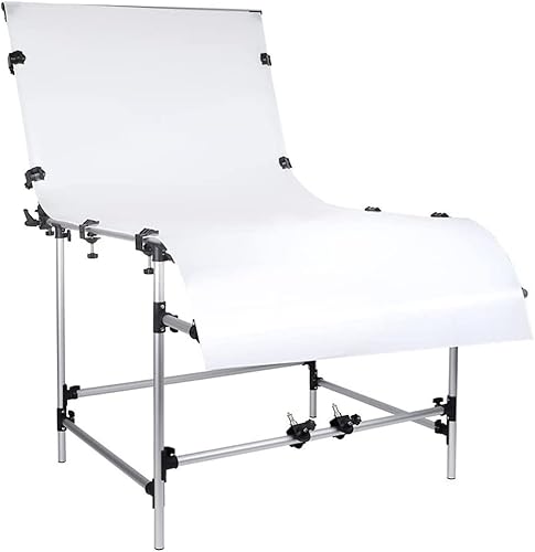 Tavolo per riprese fotografiche con 3 sfondi in PVC, 61 x 100 cm, supporto per sfondo per riprese di natura morta, facile da pulire, pieghevole e portatile per foto di prodotti elettronici e - Fashionser