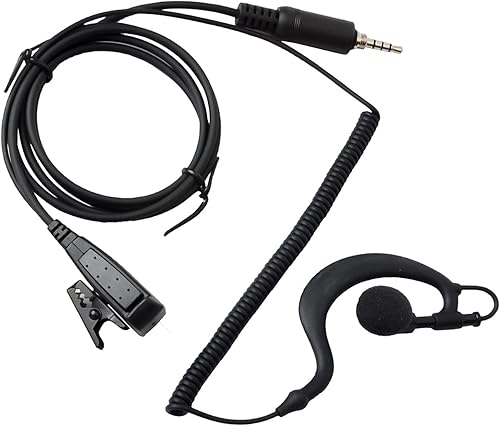 HYS Walkie Talkie Auricolare a forma di G con microfono compatibile con Yaesu Vertex VX-6 VX-6E VX-7E VX-7R VX-120 VX-127 VX-170 VX-177 FT-270 radio a 2 vie - Fashionser