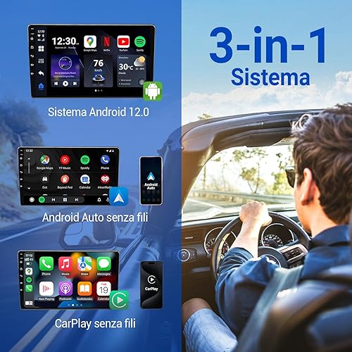 OTTOCAST P3 Lite CarPlay AI Box, Senza Fili CarPlay e Android Auto con Netflix YouTube, Sistema Android 12 4+64 GB, Rete Mobile 4G SIM, Android TV Box Compatibile con Auto con CarPlay Cablato - Fashionser