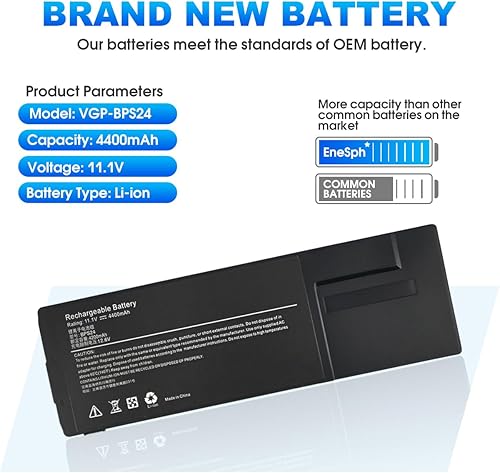 EneSph VGP-BPS24 Laptop-Batteria per VAIO VPCSA VPCSB VPCSC VPCSD VPCSE PCG-41411L PCG-41411M PCG-41411W PCG-41411X PCG-41412L PCG-41211M PCG-41214M PCG-41215L PCG-41216L PCG-41216W PCG-41217L - Fashionser