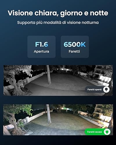 Reolink Telecamera di sicurezza 16MP UHD 180°, Wi-Fi 6 dual-band 2,4/5GHz, Motion Track, visione notturna con faretti, rilevamento smart, registrazione 24/7, archiviazione locale, Duo 3 WiFi - Fashionser