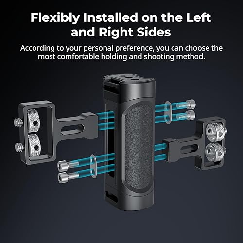 SMALLRIG Mini Side Handle con NATO e Adattatore per Vite da 1/4'-20, per Mano Sinistra o Destra, con Fori Filettati, Fori per Cinturino da Polso, Cold Shoe, Regolabile Su e Giù - 4816 - Fashionser