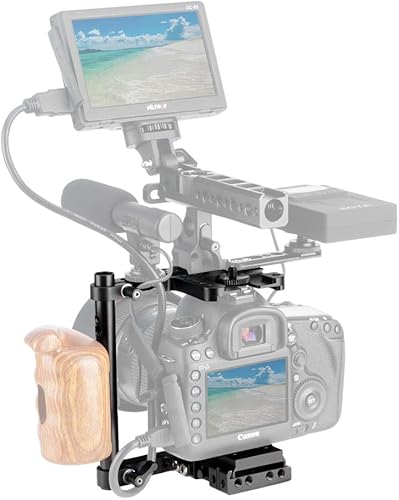 Universale Fotocamera DSLR Gabbia con Piastra a Sgancio Rapido per Canon 5D4 5D3 5D2 6D2 6D 7D 80D Nikon D850 D810 D810A D800E D800 D750 D700 - Fashionser