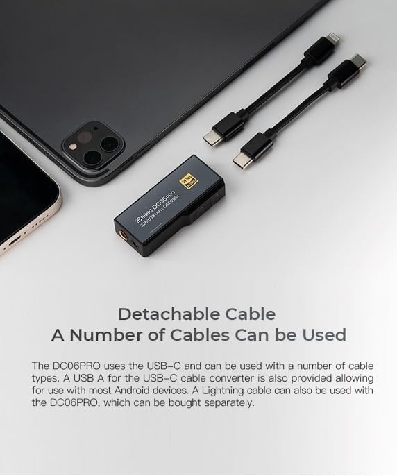 iBasso DC06Pro - Lettore audio ad alta risoluzione con uscita cuffie bilanciata da 3,5 mm e 4,4 mm, DAC USB e amplificatore per cuffie - Fashionser