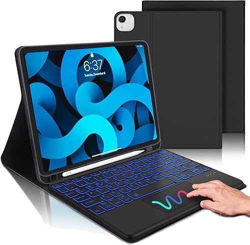 FOGARI Custodia Tastiera con Touchpad per iPad Air 5 2022, iPad Air 4 2020 & iPad Pro 11' 2022, Bluetooth Italiana é.ç .§ Tastiera Retroilluminata con Cover per iPad Air 10.9''/iPad Pro 11 - Fashionser