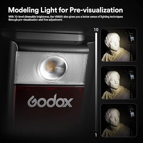 Godox V860III-N TTL Flash Fotocamera GN60 HSS 1 / 8000s 5300K Speedlite con Luce Pilota a LED per Nikon D850 D610 D750 D810 D7000 D800 D700 D7100 D5200 D5100 (V860IIIN) - Fashionser