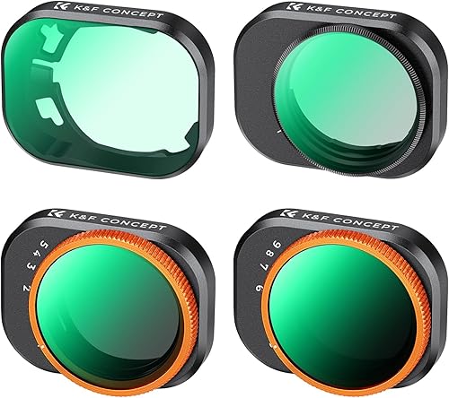 K&F Concept Mini 4 PRO Filtro Kit, CPLFiltro Polarizzatore Circolare, Filtro UV,Filtro Variabile ND2-32, Filtro Variabile ND32-512 Compatibile con DJI MINI 4 PRO per 28 Strati Nano Rivestimento - Fashionser