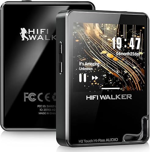 HIFI WALKER Lettore MP3 con Bluetooth 5.2, lettore MP3 da 128 GB, touch screen, DAC HiFi per un suono senza perdite: il lettore musicale digitale ad alta risoluzione supporta DSD e fino a 512 GB - Fashionser