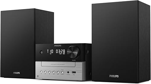 PHILIPS AUDIO M3505/12 Mini Impianto Stereo Hi-Fi Compatto Bluetooth, Radio DAB+/FM, CD, USB, CD-MP3, 18 W, Porta USB per Ricarica, Altoparlanti Bass Reflex, Modello 2020/2021 - Fashionser