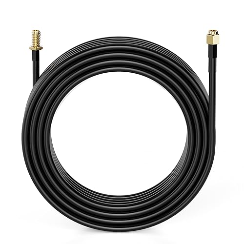 ANYCALL 10m(32,8piedi) RG58 Nero Cavo Coassiale con Connettori SMA Maschio a SMA Femmina, Bassa Perdita Resistente alle Intemperie Prolunga per il Segnale del Telefono Cellulare Antenna 3G 4G LTE - Fashionser