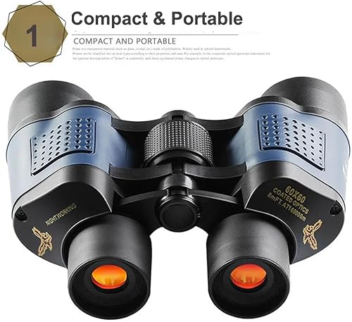 HZHXIFUFA Telescopi Portatili Binocolo ad Alta Potenza 60x60 con Coordinate Bak4 Visione Notturna a Bassa luminosità per Caccia Sport Viaggi turistici - Fashionser