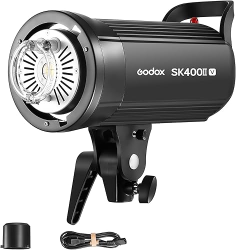 GODOX SK400II-V Flash da Studio Stroboscopico SK400II-V Bowens Mount,400W,Sistema X Wireless 2.4G,5600±200K,Lampada per Modellazione LED con Montaggio Bowens per Studio (SK400II Versione Aggiornata) - Fashionser
