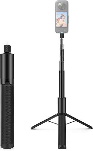 PULUZ Bastone invisibile per selfie+treppiede 2 in 1 per Insta360 X5/X4/X3, Insta 360 GO 3S, Ace Pro, GO 3, X3, ONE RS Accessori per Action Camera - Fashionser
