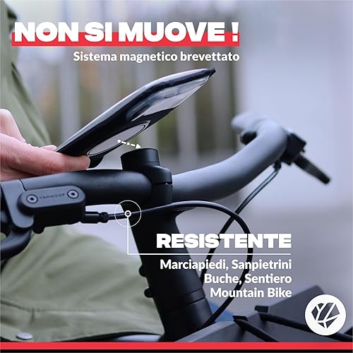 Innovazione francese, Porta cellulare bici PRO con tasca magnetica staccabile , Porta telefono bici impermeabile , Supporto cellulare bici per manubrio - Fashionser