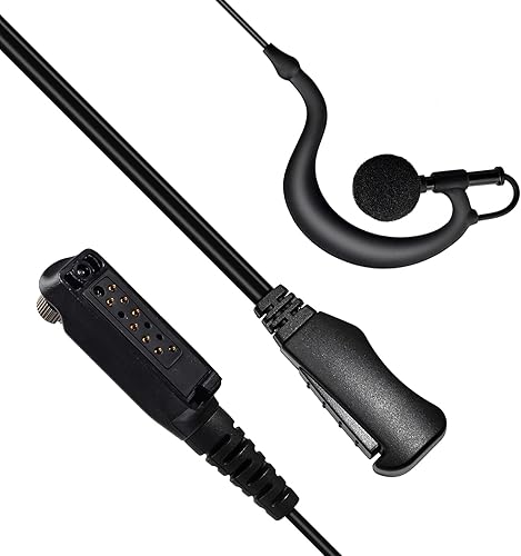 UAYESOK G Form Walkie Talkie Auricolari con Microfono Gancio Orecchino Two Way Radio Multi Pin Cuffie con Microfono PTT per Sepura STP8000 STP9000 STP8238 (Tetra) SC20 SC21 Security Polizia Radio - Fashionser