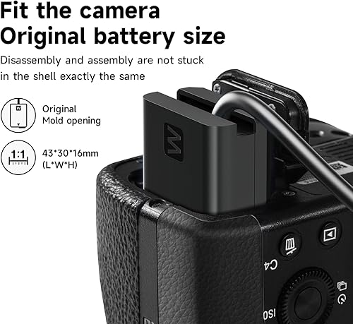 NP-FW50 Kit batteria fittizia, Adattatore di alimentazione CA con connettore batteria per fotocamere Sony Alpha A6000 A5100 A6100 A6300 A6500 A7 A7II A7S A7SII RX10 II IV - Fashionser