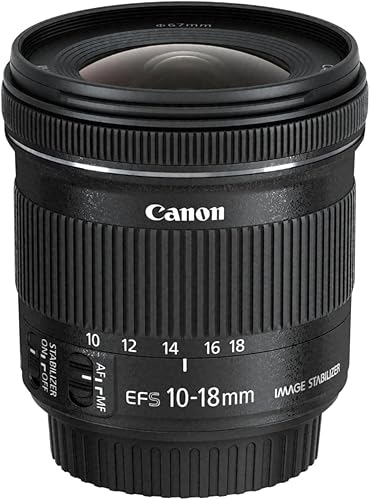 Canon Obiettivo Ultragrandangolare con Zoom, EF-S 10-18 mm f/4.5-5.6 IS STM, Nero/Antracite - Fashionser