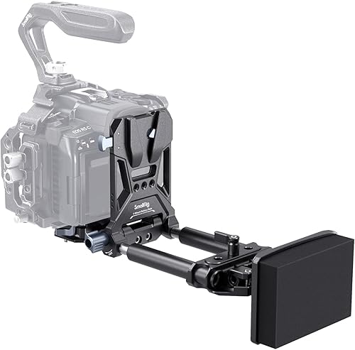 SMALLRIG Piastra Batteria con Attacco a V con Doppia Piastra a Sgancio Rapido per Arca, Piastra Batteria con Attacco a V Compatta e Pieghevole a Forma di L per DSLR, Gimbal e Treppiede - 4063B - Fashionser