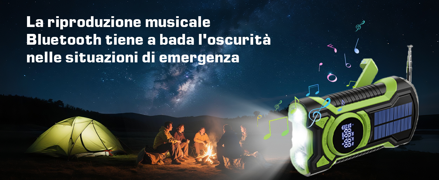 Radio a batteria con batteria ricaricabile da 5000 mAh, 