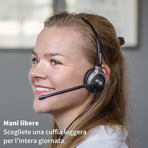 Cuffie telefoni adatto a Yealink, Snom, Avaya e Grandstream telefono con connettore RJ - Cuffie e microfono Cuscinetti di ricambio - 80g di peso (2-altoparlanti) - Fashionser