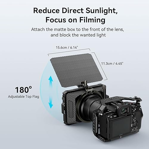 SMALLRIG mini Matte Box Lite con Vassoio Filtro Bandiera Superiore Compatibile con Obiettivi 67mm/72mm/77mm/82mm/95mm per DSLR e Fotocamere Mirrorless - 3575 - Fashionser