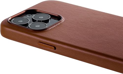 Progettata per iPhone 14 Pro Custodia in pelle,custodia in vera pelle,magneti integrati compatibile con MagSafe-Marrone - Fashionser