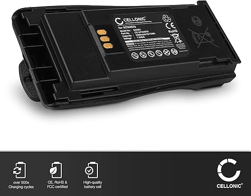 CELLONIC, Batteria per Ricetrasmettitore Compatibile con Motorola CP040, PMNN4251, GP3688, EP450, CP140 (7.5V, 2500mAh) - Fashionser