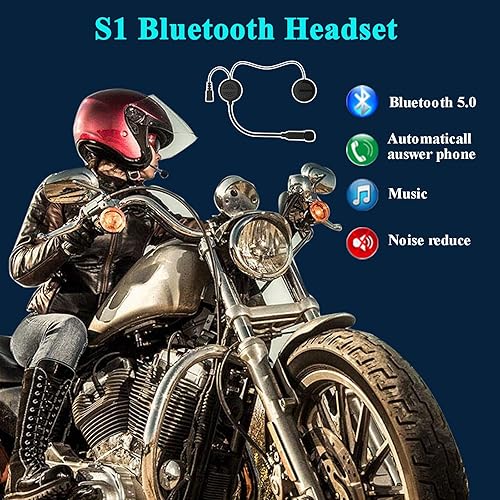 QSPORTPEAK Auricolare Bluetooth per casco moto,E1 Bluetooth 5.1 cuffie per casco moto,appositamente progettato per la guida di motociclette di sicurezza, collegare 2 telefoni cellulari - Fashionser
