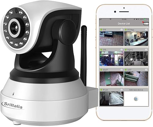 SP017-S Telecamera di Sorveglianza IP Camera-HD 3MP Wireless Videocamera P2P Visione Notturna Rilevamento del Movimento SriHome - Fashionser