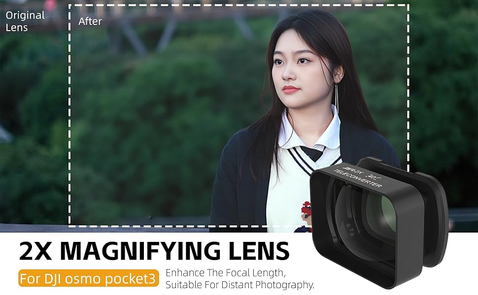 2X Teleobjektiv für Eye Osmo Pocket3, 2X Vergrößerungsfotografie -Objektivmagnetanhang