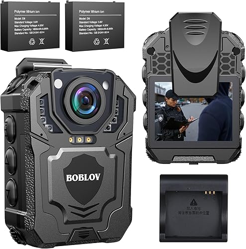 BOBLOV T5 128 GB 1296P Body Camera with Audio Recording Expand Memory Supported Max 128G, Wearable Police Body Camera for Law Enforcement, Night Vision, File Protection - Fashionser