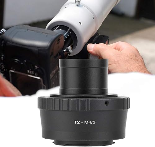 Anelli adattatori Obiettivo T2-M4/3 Anello Adattatore Adattatore telescopio in Lega di Alluminio da 1,25 Pollici in Metallo per Fotocamera Olympus M4/3 (Nero) - Fashionser