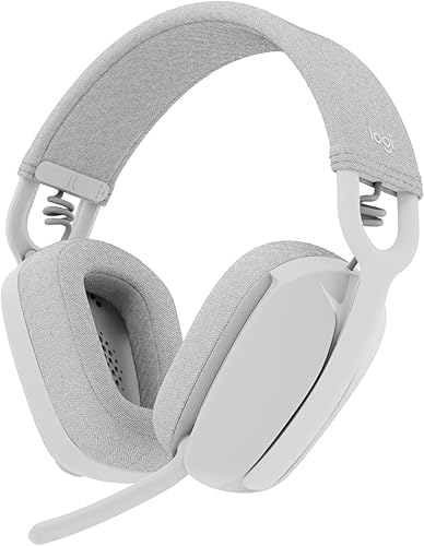 Logitech Zone Vibe 100 Cuffie Wireless Over-Ear Leggere con Microfono con Eliminazione del Rumore, Auricolare Bluetooth Multipoint, Compatibile con Teams, Google Meet, Zoom, Mac/PC - Bianco - Fashionser