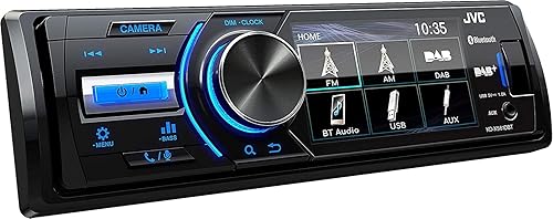JVC KD-X561DBT Digital Media Receiver con monitor da 3', tuner DAB+ integrato e interfaccia Bluetooth, compatibilità iPod/iPhone, Front USB, AUX Input (Front/Mini jack), Nero - Fashionser