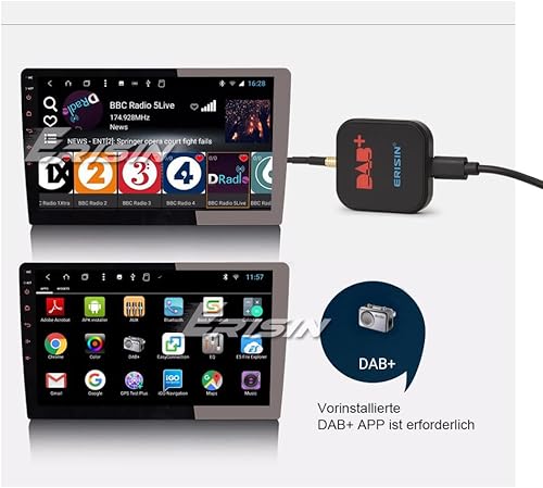 DAB Plus Ricevitore Radio Digitale Tuner Box con amplificatore MCX Antenna DAB per Android 8/9/10/11/12/13 o superiore autoradio Porta USB - Fashionser
