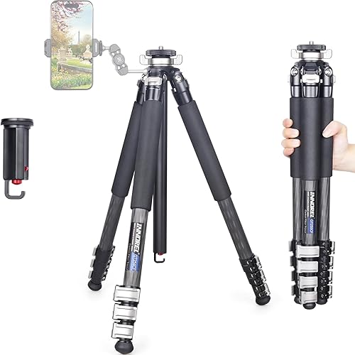 INNOREL Treppiede in fibra di carbonio GT254CF Treppiede portatile compatto professionale per fotocamera digitale DSLR Supporto per fotocamera da viaggio con colonna centrale a forma speciale Tubo da - Fashionser