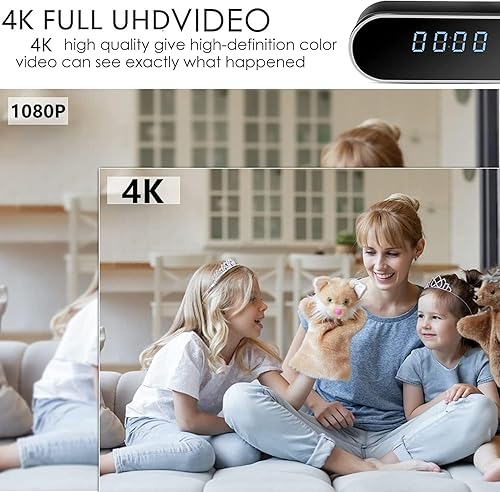 Sveglia 4K FULL UHD WiFi Telecamera spia rossa Videocamera Mini DV Videoregistratore portatile Supporto Android iPhone App Vista Telecomando 140 Angolo di visione notturna Rilevamento del movimento - Fashionser