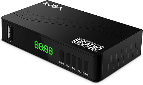 Decoder Digitale Terrestre IRRADIO KORA DTR-3341 che supporta lo standard DVB-T2 HEVC H.265, Funzione Media Player, Audio/Video/Foto, 1080p – Compatibile con TV Smart - Fashionser