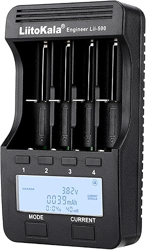 LiitoKala Lii-S12 18650 12-Slot LCD Display Caricabatterie Universale Veloce Intelligente,per Li-ion(IMR/ICR) LiFePO4 Ni-MH/Cd 18650 21700 26650 18350 14500 RCR123 9V batterie ricaricabili AA - Fashionser