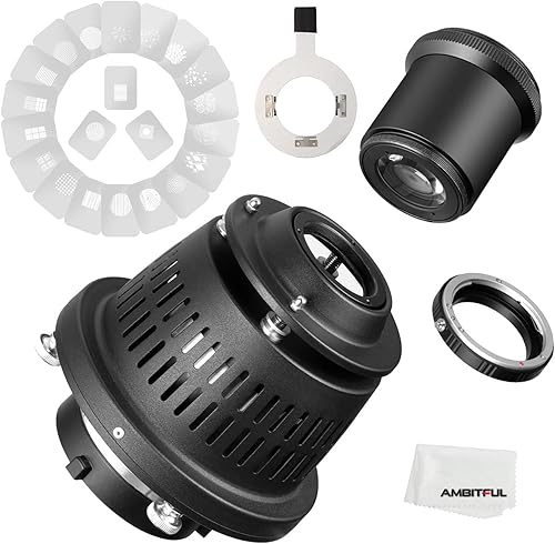 AL-16 PRO Bowens Mount Split Focalize Conical Snoot Optical Condenser Art Special Effects Shaped Beam Light Cylinder with Canon for Canon EF Lens Adapter - Fashionser