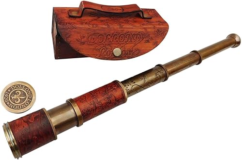 Antique Vibes Padre Regali Retrò Telescopio Pirata Monoculare Ottone Vintage Spyglass Pieghevole Portatile Tasca Bambini Adulti Navigazione Vela Marinaio Regali Steampunk - Fashionser