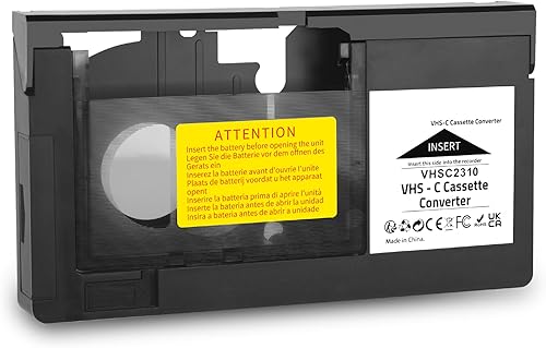 Adattatore per Cassette VHS-C - Compatibile con Videocamere SVHS JVC RCA Panasonic Motorizzato (Non per 8 mm/MiniDV/Hi8) - Fashionser