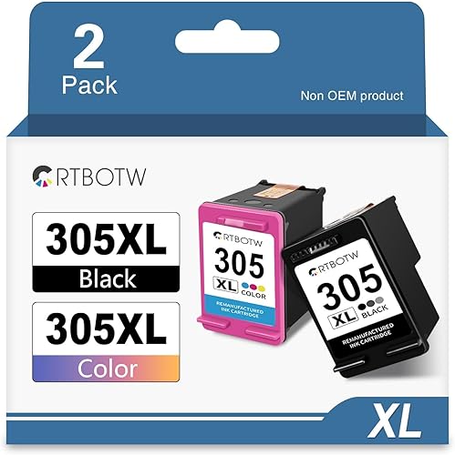 CRTBOTW 305XL rigenerata 305 XL per HP 305 cartuccia d'inchiostro Combo Pack per 305 cartucce d'inchiostro per DeskJet 2710 2720 DeskJet Plus 4100 4130 Envy 6010 6030 Envy Pro 6420(nero e colore) - Fashionser