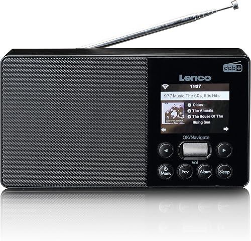 Lenco Radio Internet portatile PIR-510 - Radio Dab+ e FM - Spotify Connect - Wi-FI - Lettore e caricatore USB - LCD TFT da 2,4' - 2 W RMS - Batteria integrata da 2200 mAh - 3,5 mm - Nero - Fashionser